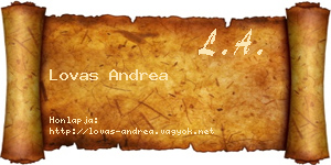 Lovas Andrea névjegykártya